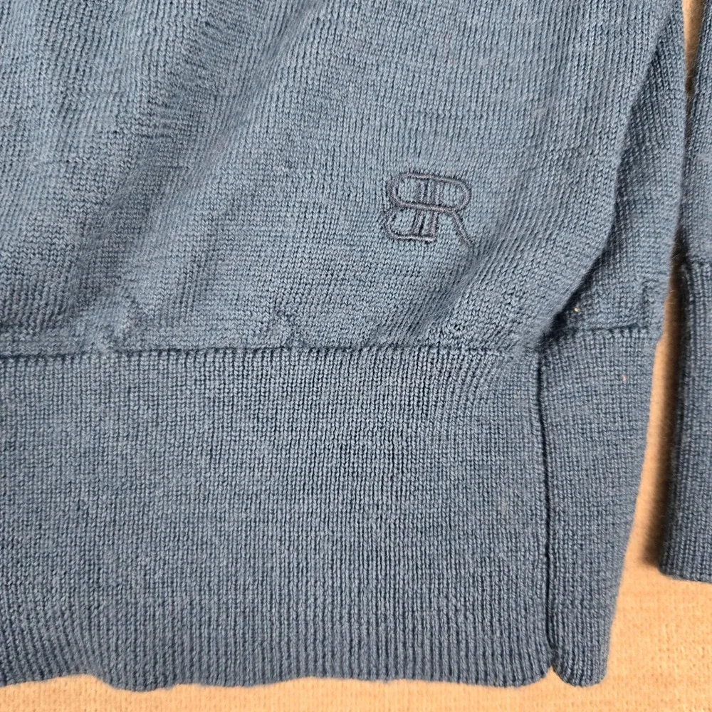 Banana Republic Mens Blue 100% Merino Wool Crewneck Sweater Large Fine Knit L